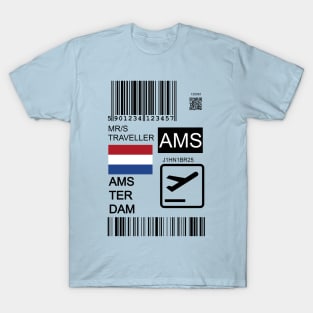 Amsterdam Netherlands travel ticket T-Shirt